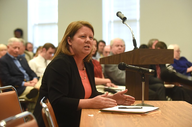 Jill Levine interviews for the position of interim superintendent of Hamilton County Schools.