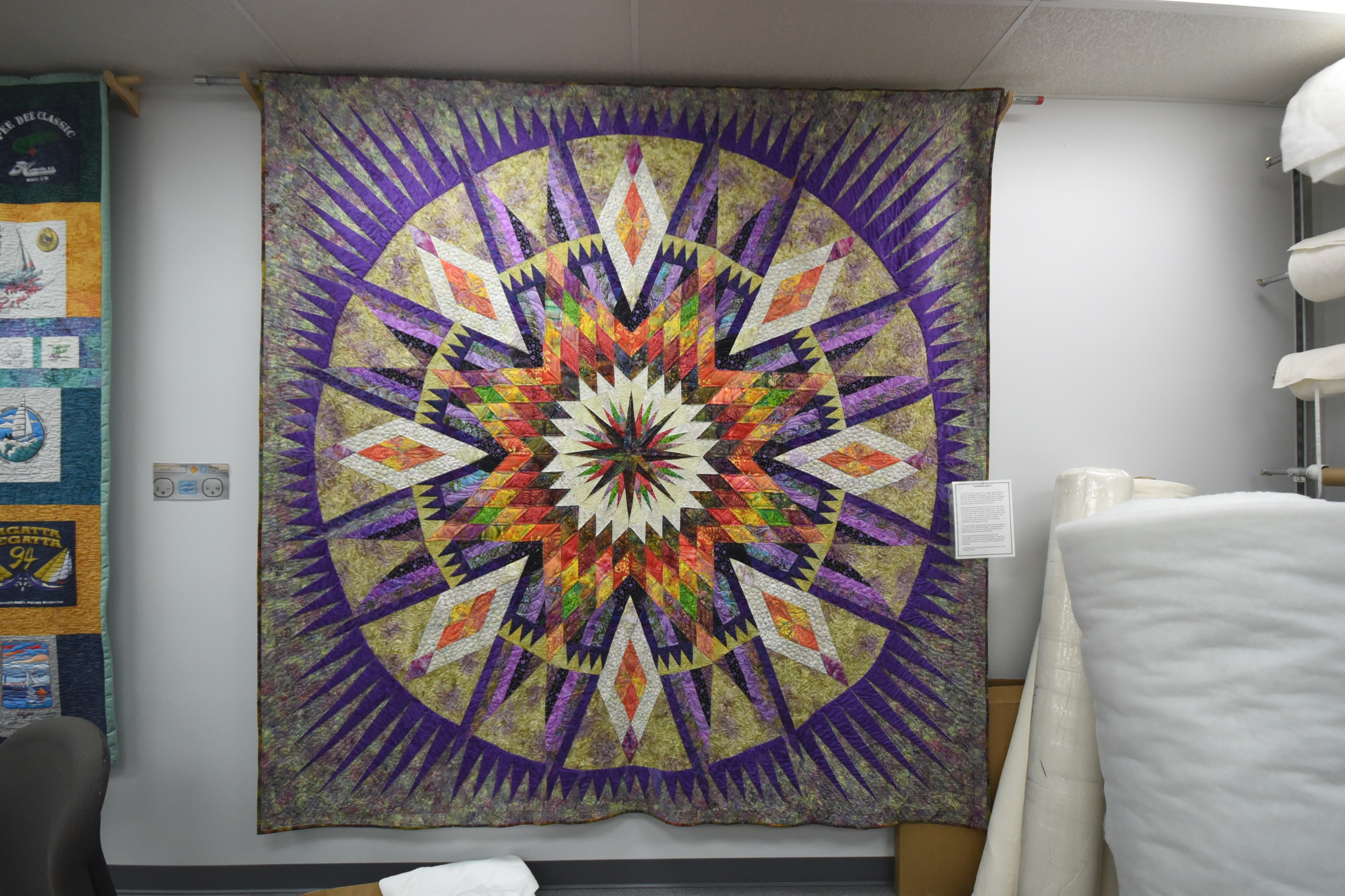 "Tornado Quilt," a work by Nancy Packard, is 104 inches square and contains material recovered after the April 27, 2011 tornadoes.