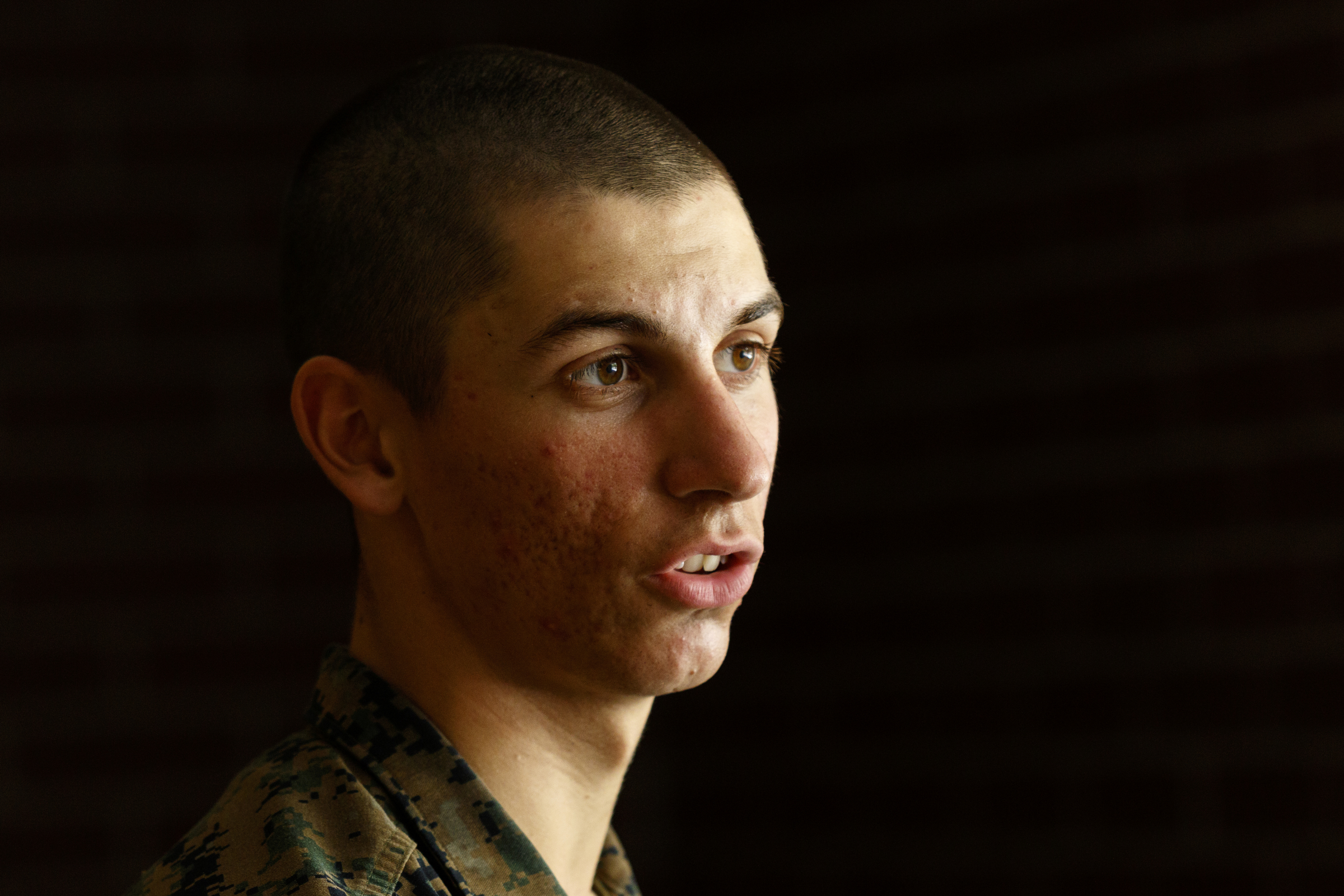 Boyd-Buchanan graduate and Chattanooga native Rainer Zarzour, a Marine recruit at the Marine Corps Recruit Depot, talks about why he joined the corps on Thursday, April 28, 2016, in Parris Island, South Carolina.