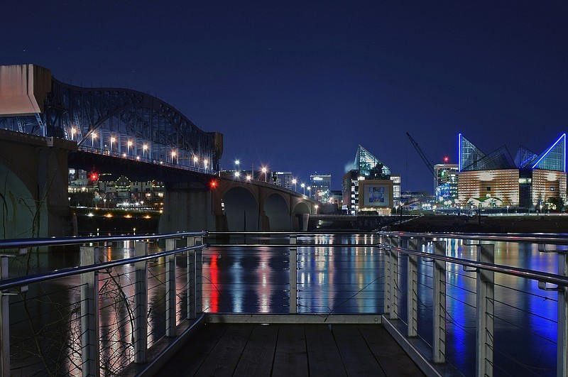 A reflection of downtown landmarks in the Tennessee River won Nathanael Kapp the Print Best of Show in the Youth Photography Contest sponsored by the Photographic Society of Chattanooga. He is a sophomore at Chattanooga Christian School. Just over 200 prints were entered in the print division of the competition.