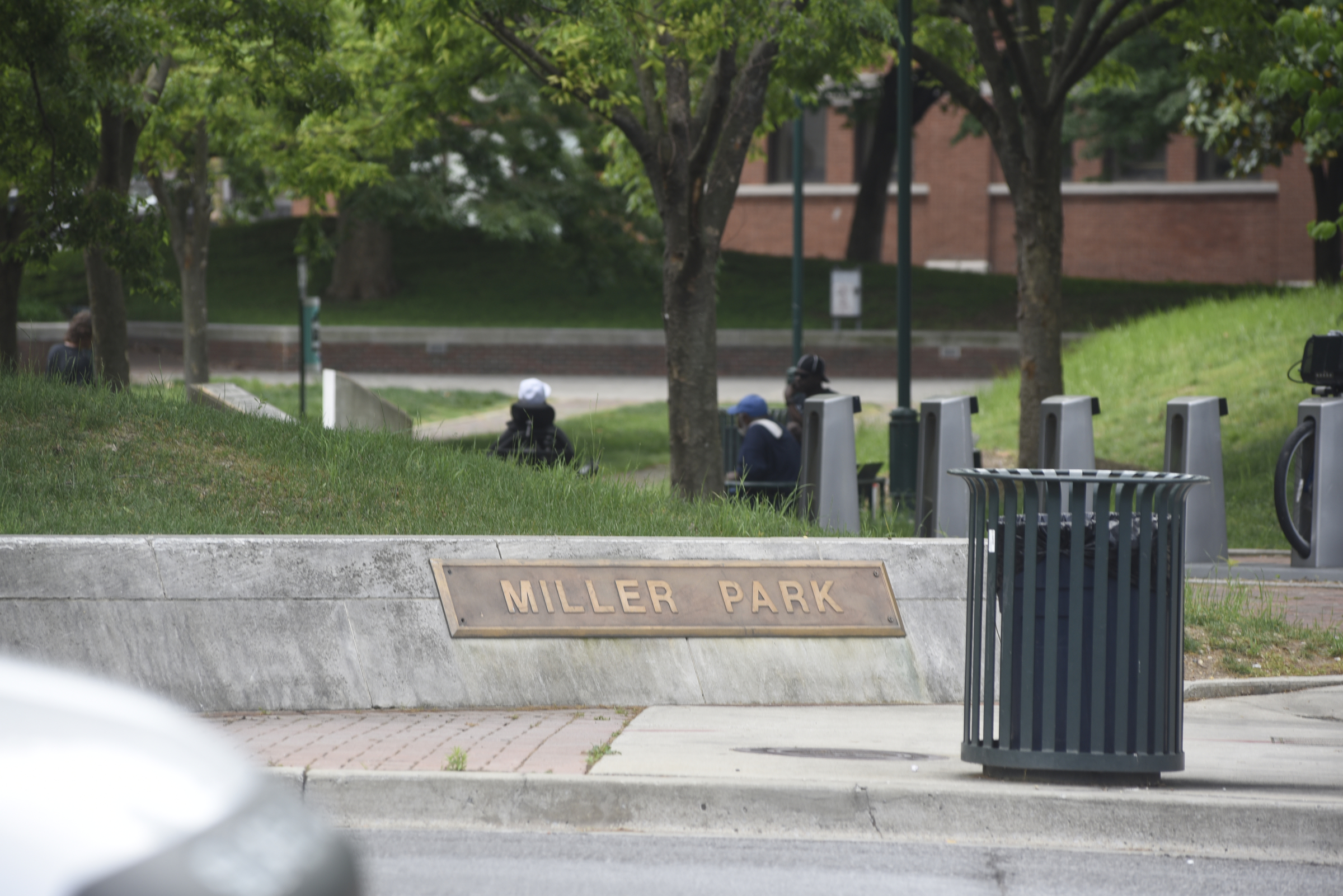Berms on the perimeter of Miller Park,photographed on Wednesday, Apr. 27, 2016, in Chattanooga, Tenn., block the view of the park from the street.