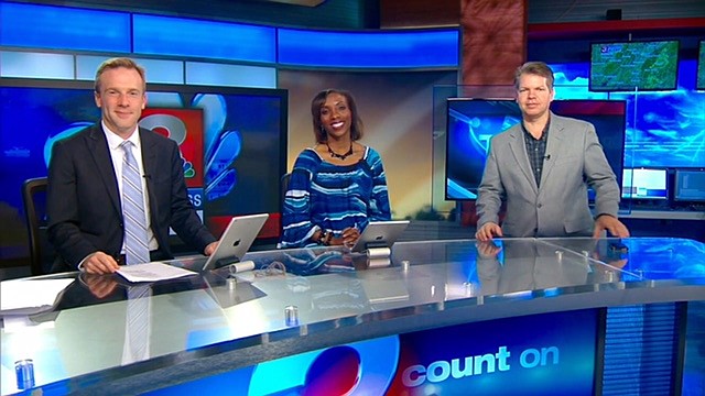 John Martin, left, will co-anchor with LaTrice Currie, center, meteorologist David Karnes, right, and the Channel 3 reporting staff.