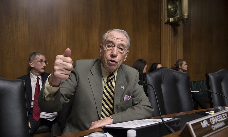 In this March 16, 2016 file photo, Senate Judiciary Committee Chairman Chuck Grassley, R-Iowa speaks on Capitol Hill in Washington. Millennials have emerged as the nation's largest living generation yet you wouldn't know it from the power brokers in the Republican-controlled Senate. The body's eldest members wield the gavel as committee chairmen, and several of them are asking voters to give them another six years. (AP Photo/J. Scott Applewhite, File)