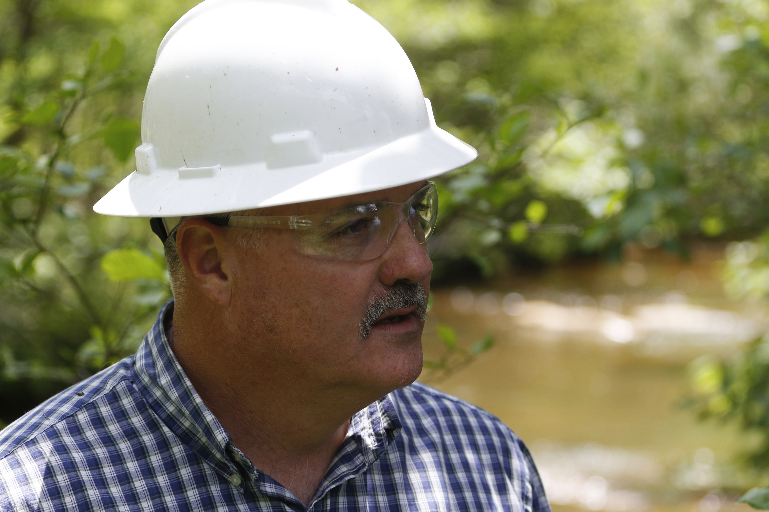 Scott Deal speaks about the Eureka Roast Yard and North Potato Creek area in the Copper Basin which was stripped of every tree by mining efforts that started in the 1850s.