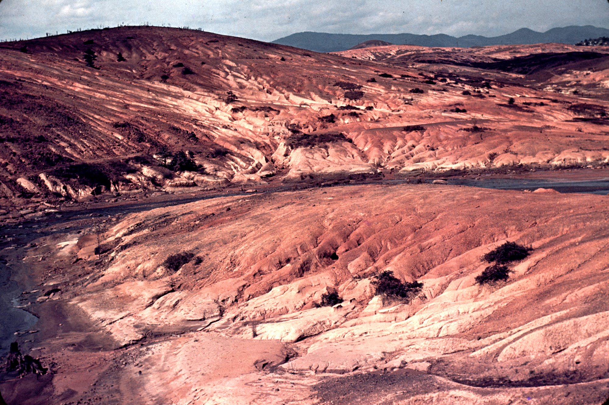 This 1939 photo shows Copper Basin stripped of vegetation because of 19th Century copper smelting techniques.