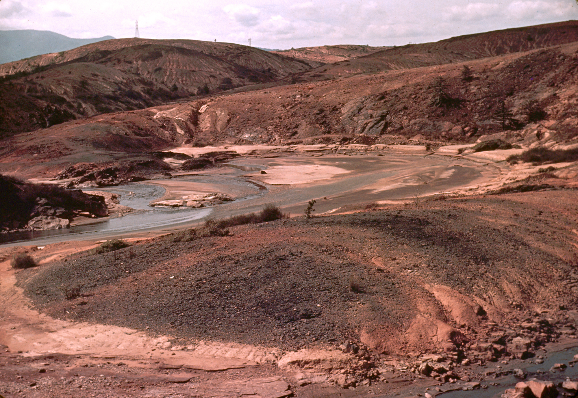 This 1939 photo shows Copper Basin stripped of vegetation because of 19th Century copper smelting techniques.