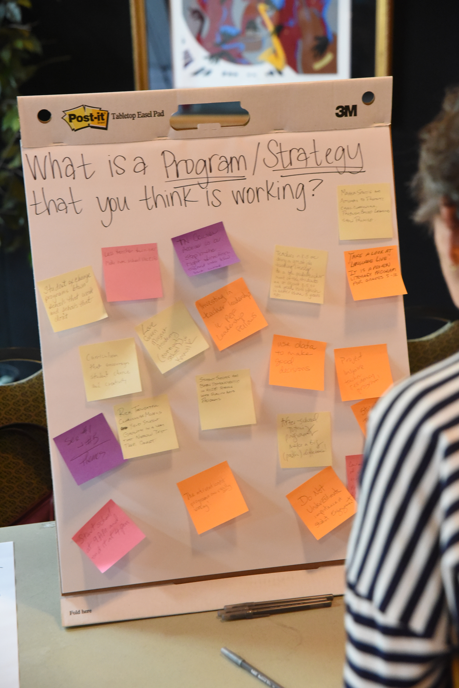 Suggestion boards, like this one, were plentiful in the room on Monday at the Chattanooga 2.0 open house event held at the Bessie Smith Cultural Center.