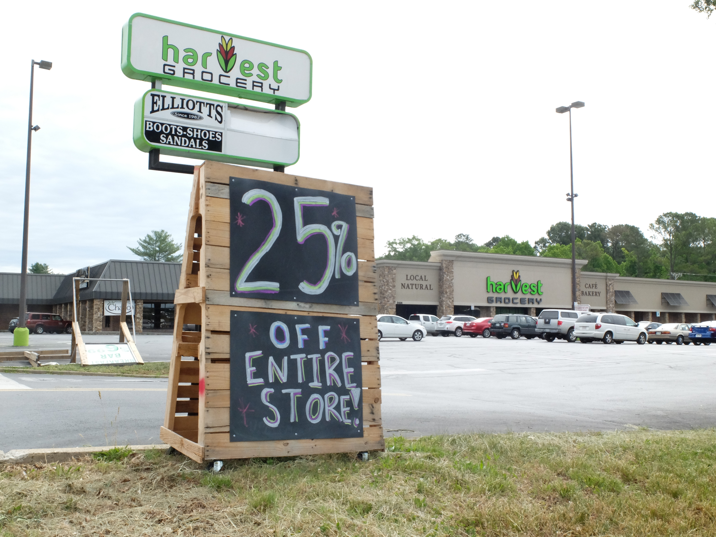Everything at the Harvest Grocery on Hixson Pike is 25-percent off due to the closing of the store.