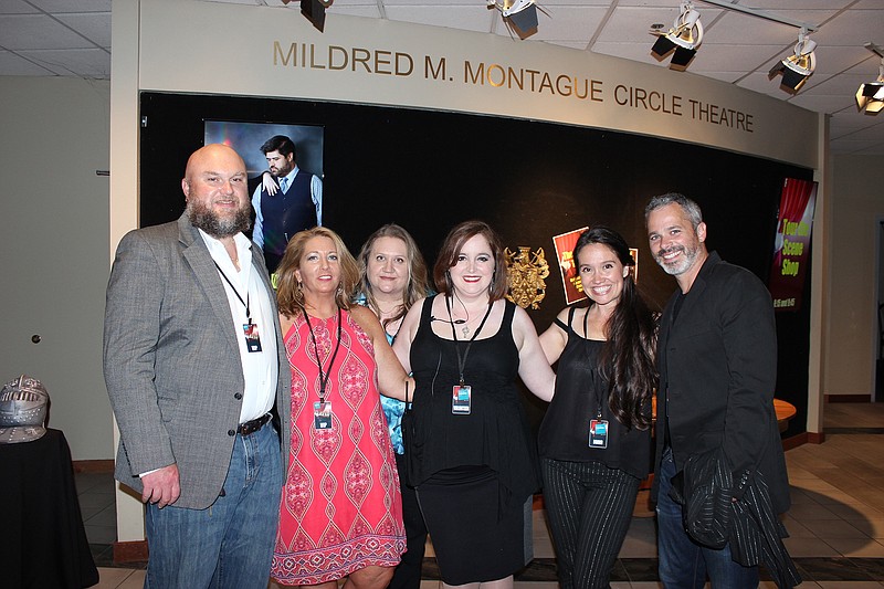 Kim Jackson, second from left, president of the Chattanooga Theatre Centre board of directors, with Chip Cooley, Beth McClary, Denise Hardee, Kendra Gross and Will Jackson, from left.