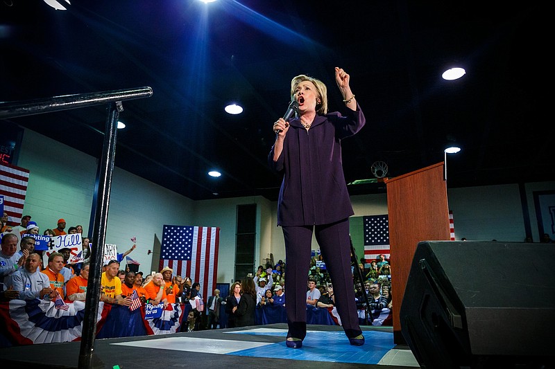 Hillary Clinton speaks during a campaign event at Camden County College in Blackwood, N.J., on May 11.
