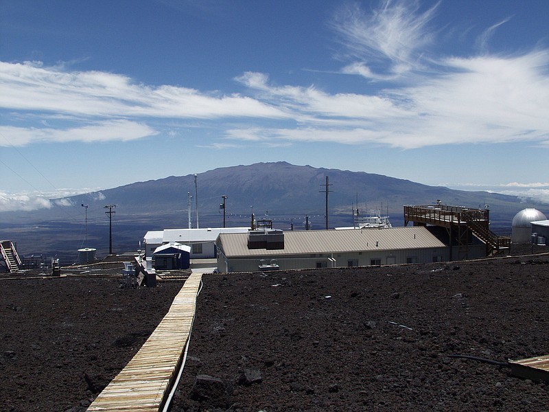 
              This photo provided NOAA, shows NOAA's Mauna Loa Observatory in Hawaii. Measurements show the amount of heat-trapping carbon dioxide in the air jumped by the biggest amount on record last month, a rise amplified by El Nino, scientists say. Carbon dioxide levels increased by 4.16 parts per million in April compared to a year earlier, according to readings at Mauna Loa in Hawaii. Until this year, the biggest increase was 3.7 ppm. Records go back to 1950. (NOAA via AP)
            