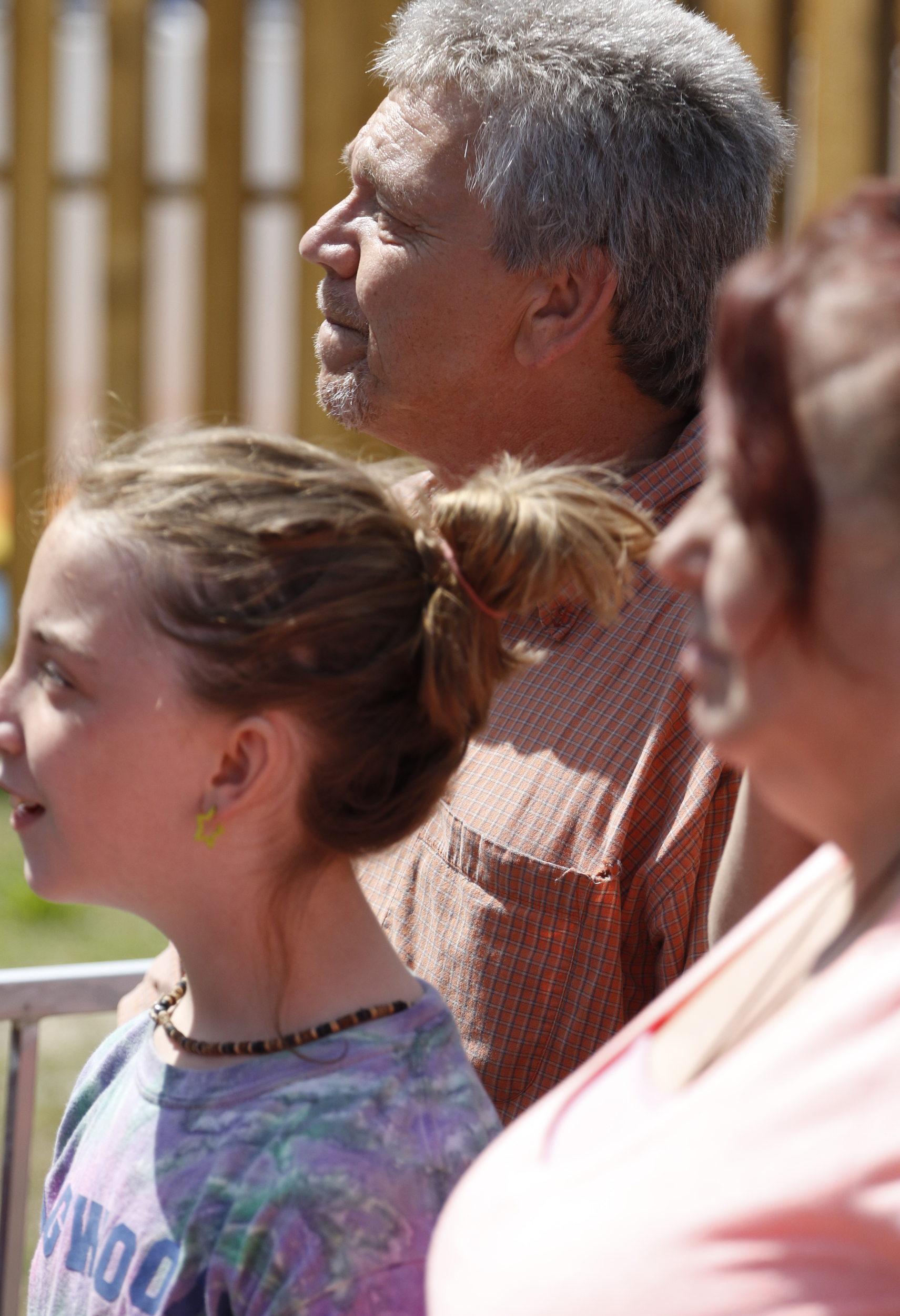 Staff Photo by Dan Henry / The Chattanooga Times Free Press- 5/19/16. Kirk Roberts spends time with his grandchildren at Lake Winnepesaukah Amusement Park on Thursday, May 19, 2016. Roberts took in his daughterճ three children after she was killed by Catherine Goins who wore a prosthetic baby bump lying about being pregnant and trying to steal one of NataliaRobertճ children.