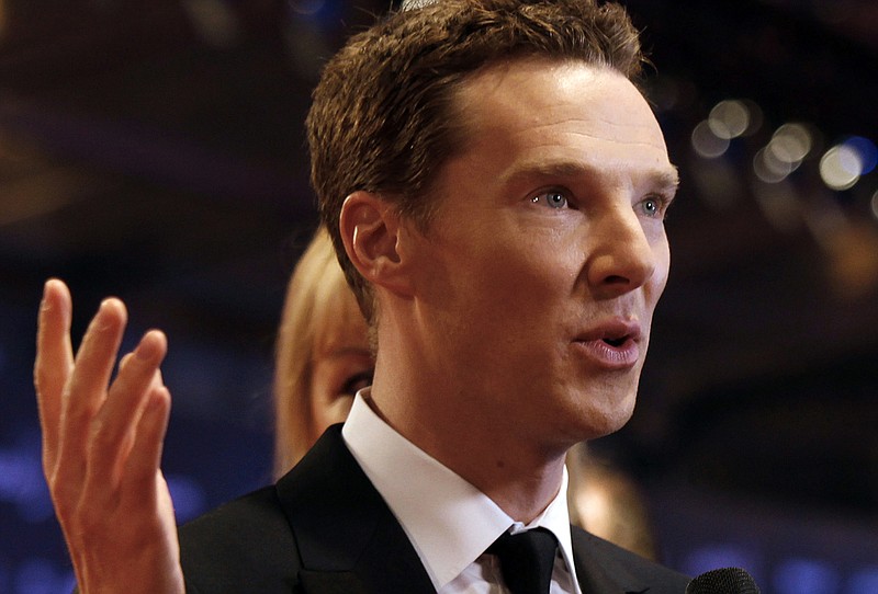 
              FILE - In this Wednesday, April 15, 2015 file photo, British actor Benedict Cumberbatch arrives to host the Laureus World Sports Awards in Shanghai, China. Almost 300 British arts and culture figures have appealed for voters to support European Union membership, arguing that a vote to leave the bloc in a June 23 referendum will leave the U.K. "an outsider shouting from the wings."Cumberbatch is one of the signatories of the letter released Friday May 20, 2016. (AP Photo, File)
            