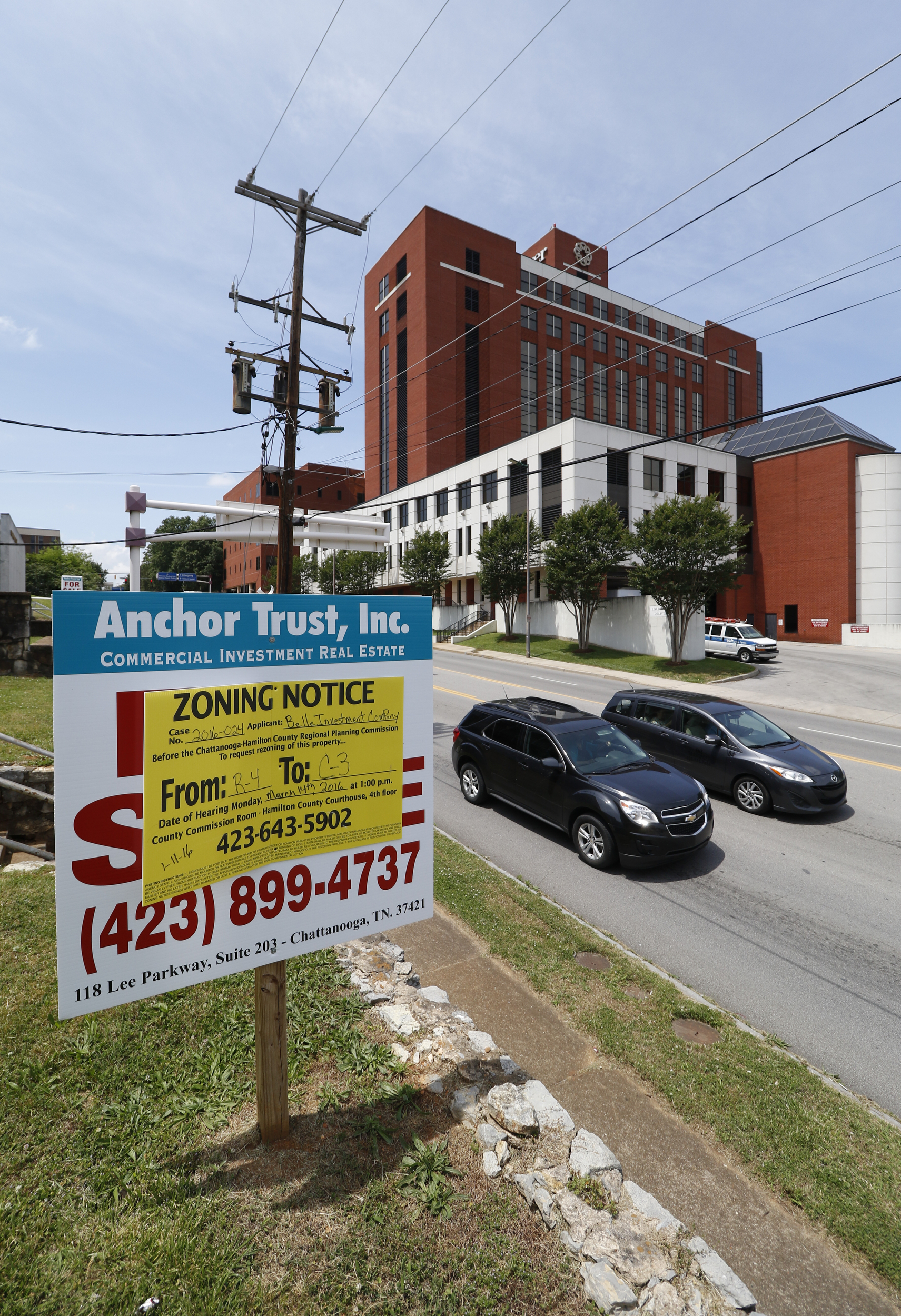 Staff Photo by Dan Henry / The Chattanooga Times Free Press- 5/19/16. Some property along East 3rd Street near Erlanger is for sale and up for rezoning.
