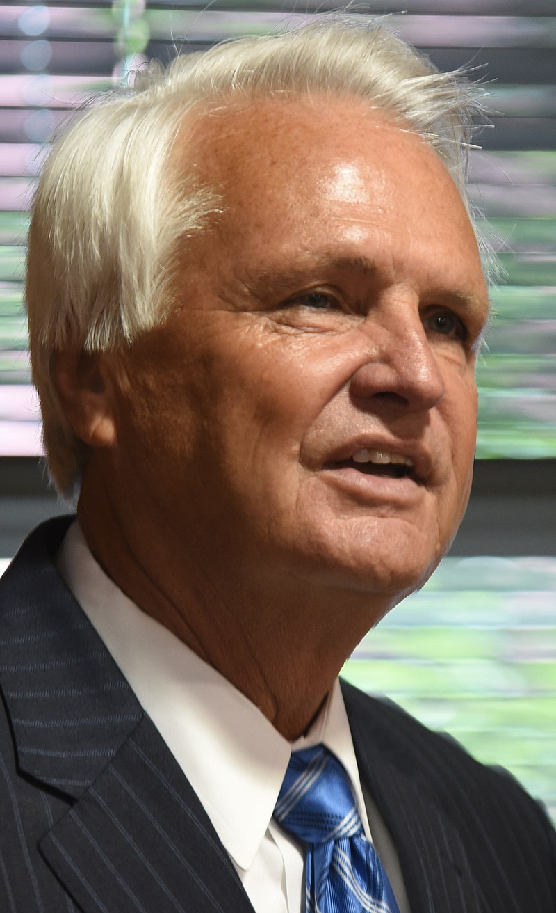 Lt. Gov. Ron Ramsey, R-Blountville, speaks to the Pachyderm Club at a lunch at the Hamilton County Republican Headquarters on Chestnut Street.