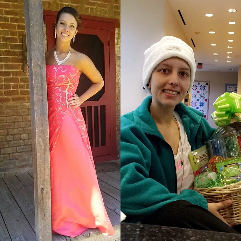 Recent Gordon Lee Memorial High School graduate Anna Haney is shown here dressed up for a dance and while battling cancer.