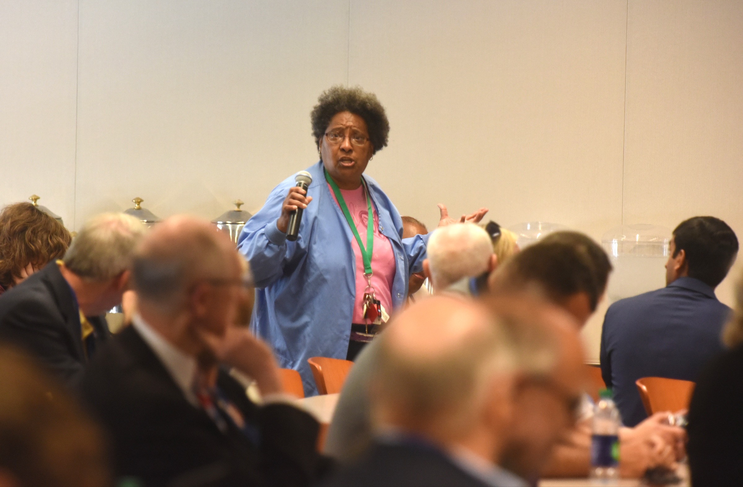 Tamara McCrary speaks during a state task force discussion on healthcare at BlueCross BlueShield on Tuesday, May 24, 2016.