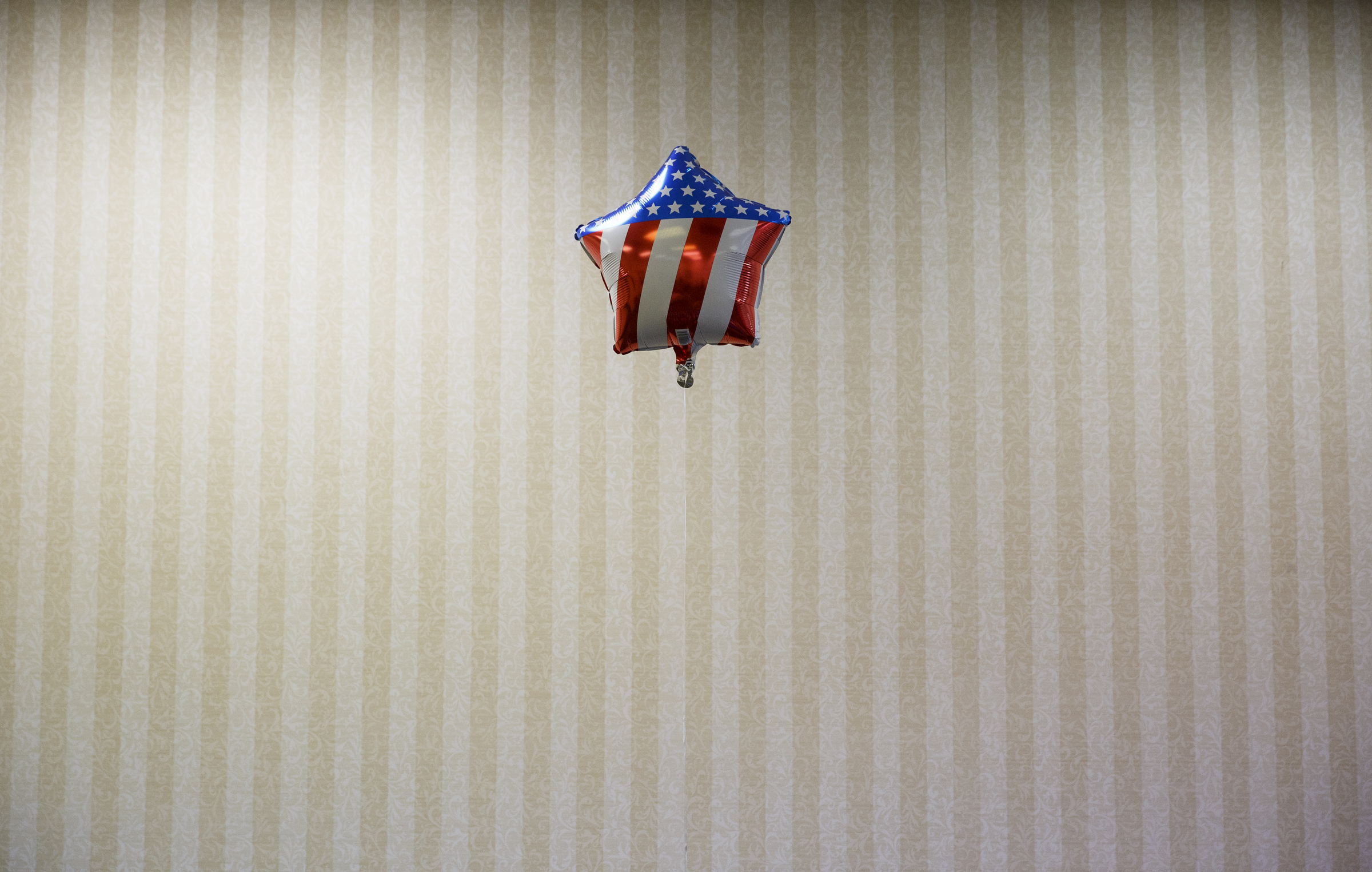 A balloon floats in Walker County GOP primary canddiate Shannon Whitfield's party on primary election night Tuesday, May 24, 2016, in Lafayette, Ga. Whitfield beat opponent Mike Peardon for his party's nomination and will face incumbent and former GOP member Bebe Heiskell in the fall for Walker County's sole commissioner's seat.
