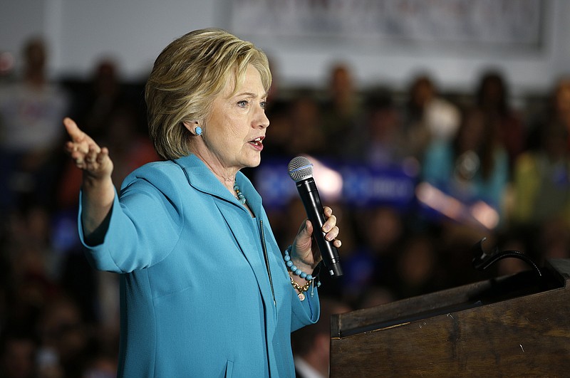 
              Democratic presidential candidate Hillary Clinton speaks at an International Brotherhood of Electrical Workers training center, Tuesday, May 24, 2016, in Commerce, Calif. (AP Photo/John Locher)
            