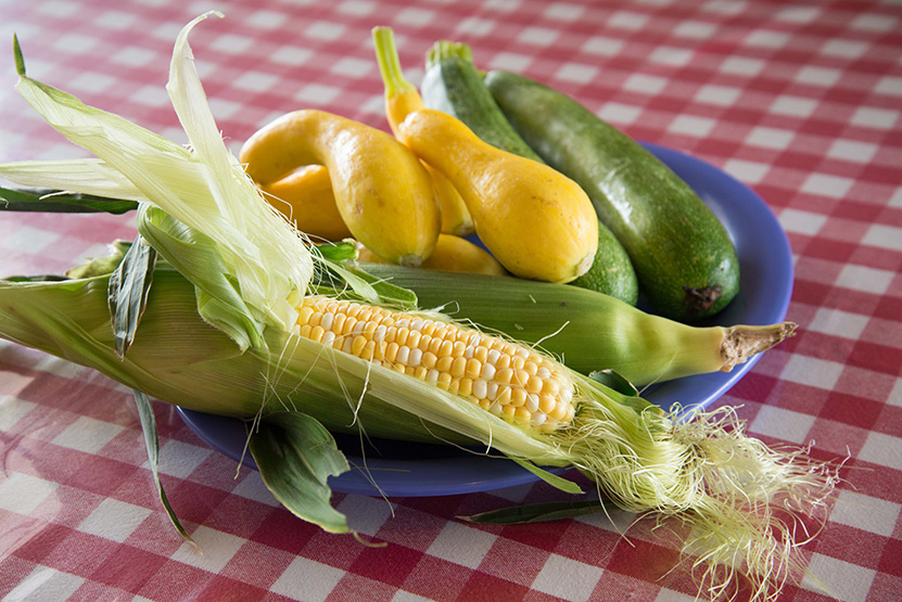 Offering fresh vegetables from the Farmers Market