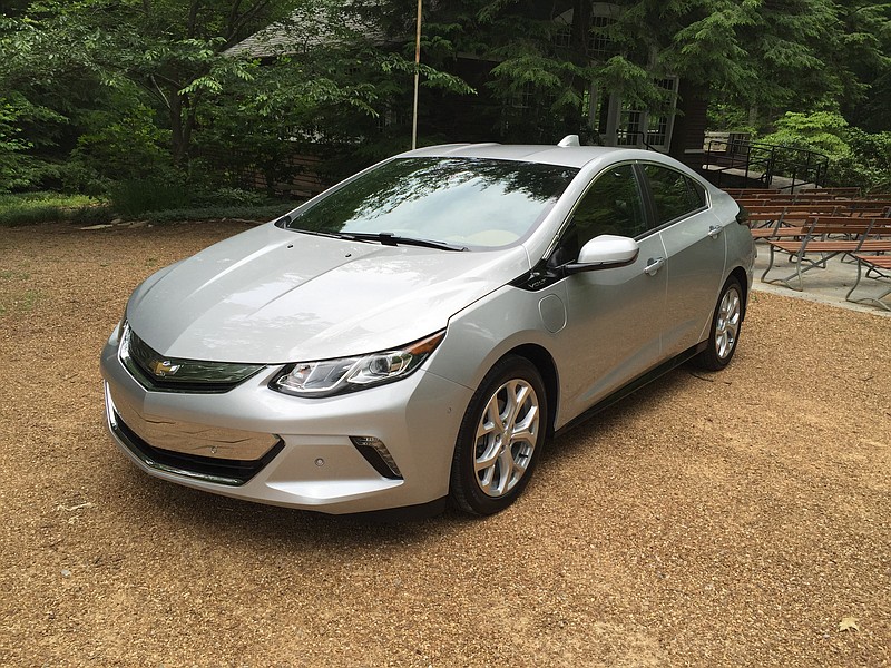 The second-generation Chevrolet Volt has a wind-swept design and can travel up to 50 miles on a battery charge.



