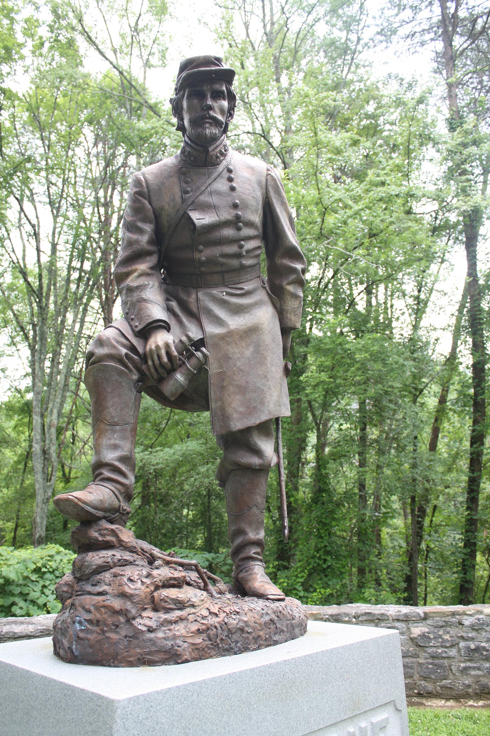 Statue of Confederate General Patrick Cleburne at the roadside park commemorating the November 1863 Battle of Ringgold Gap. The statue and park are located on US Highway 41. Photograph taken Friday.