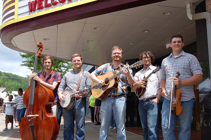 Mountain Cove Bluegrass will be among the bands featured at this weekend's Fire in the Valley Red Bank BBQ. Members are, from left, Will Markham (bass), Cody Harvey (banjo), Eli Beard (guitar), Tyler Martelli (mandolin and harmonica) and Chris Brown (fiddle).