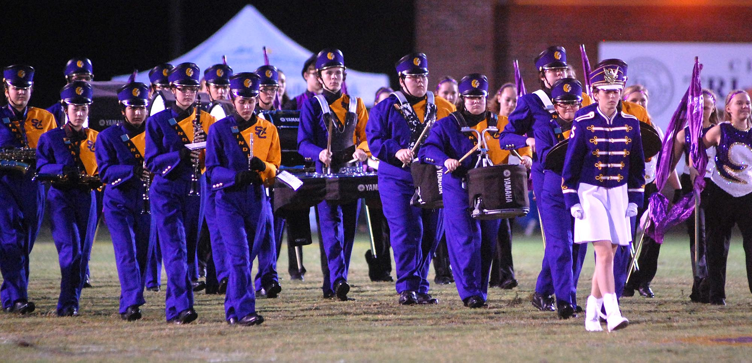 The Sequatchie County marching band takes the field.  The Bledose County Warriors visited the Sequatchie County Indians in TSSAA football action Saturday September 25, 2015.