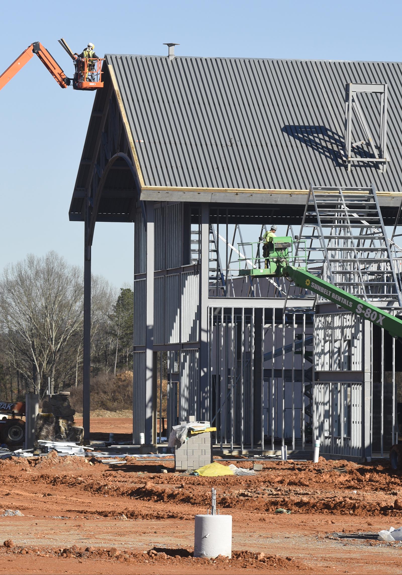Construction continues on the Bass Pro Shop on Tuesday, Dec. 15, 2015, in East Ridge, Tenn.