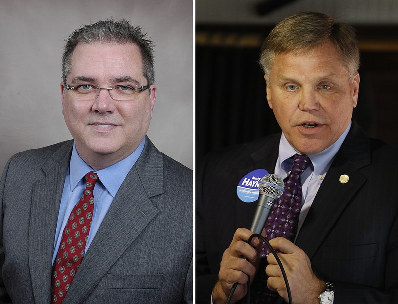 The  Hamilton County Assessor of Property race is between Democrat Mark Siedlecki, left, and Republican Marty Haynes, right.