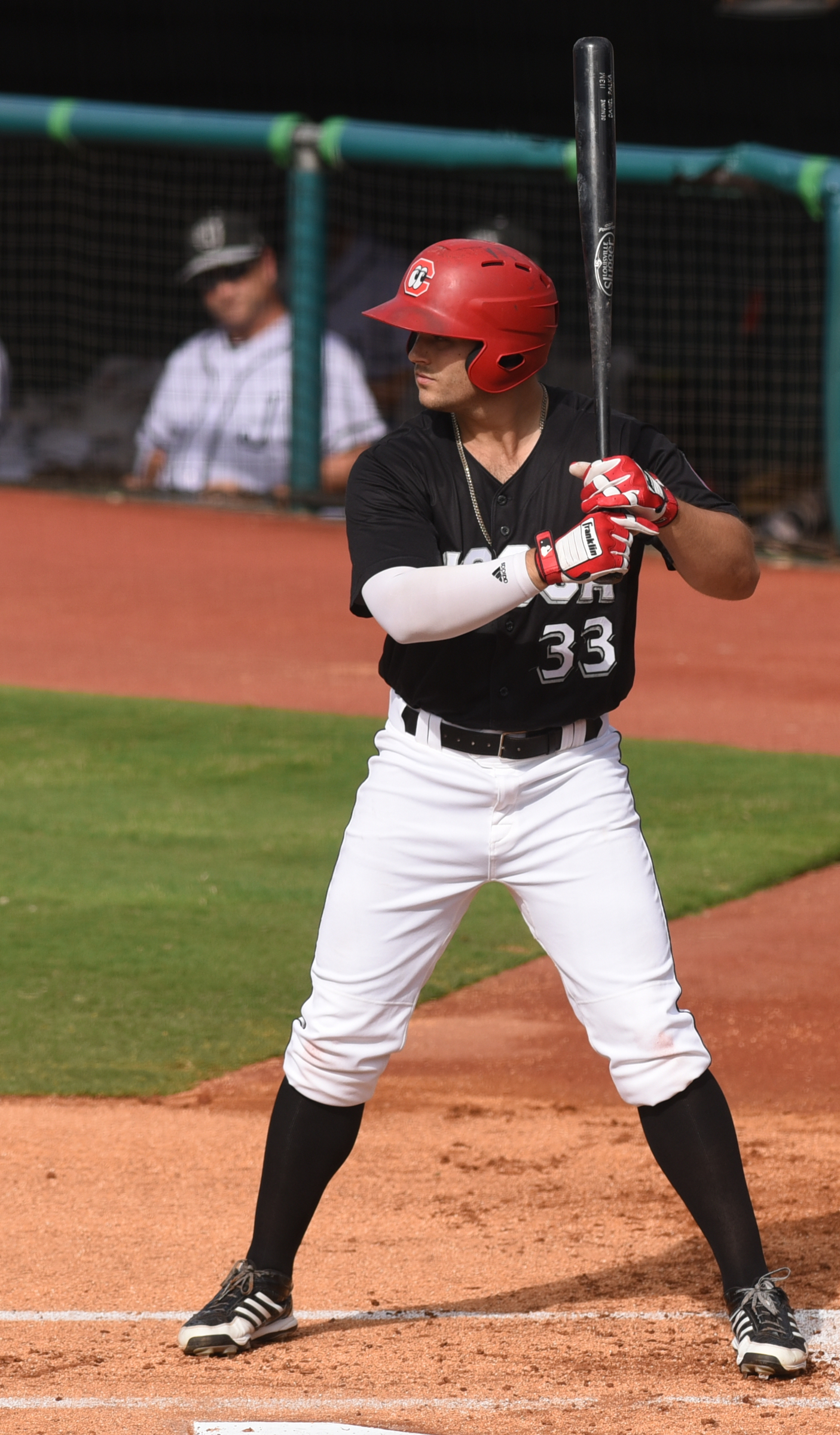 Chattanooga Lookouts right fielder Daniel Palka bats in after an inning of the game against the Jacksonville Suns Sunday, June 5, 2016 at AT&T Field.