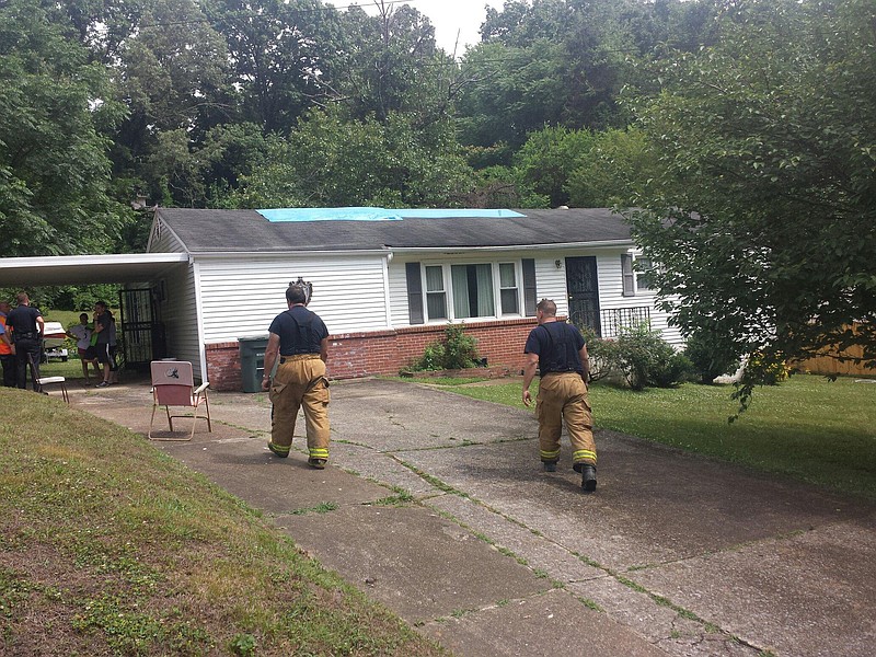 Photo by Captain George Turley
Firefighters put out a fire at a home on the 3700 block of Thrushwood Drive.
