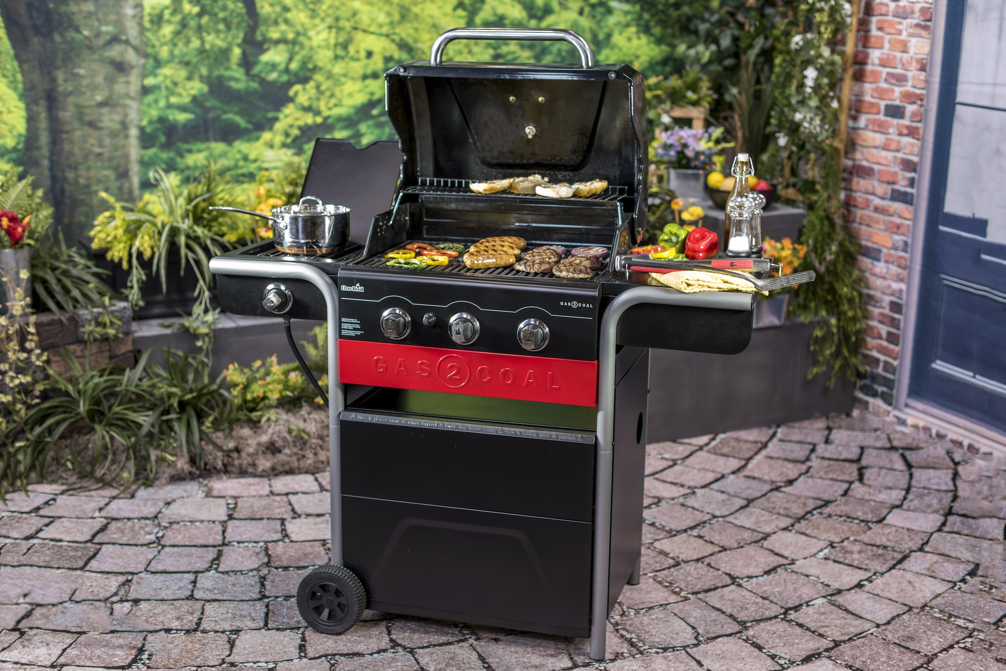 Char-Broil's Gas2Coal can switch between both gas and charcoal grilling.