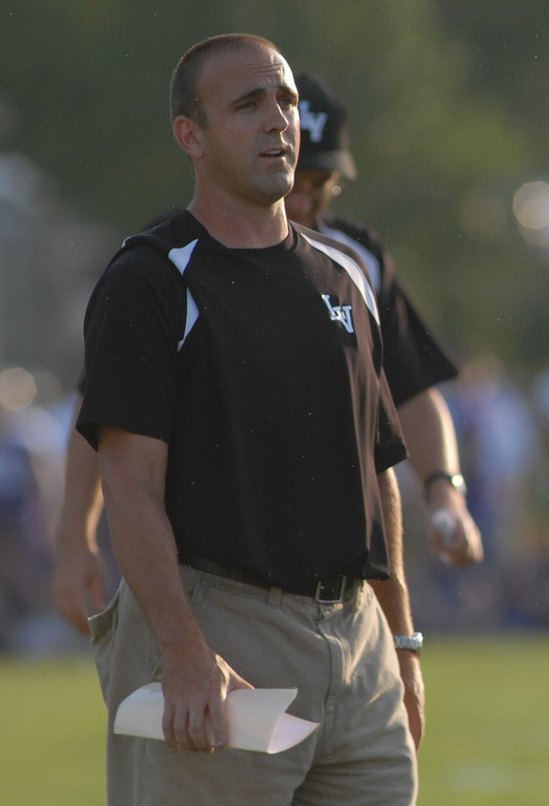 Lookout Valley head coach Tony Webb during the Sequatchie County Jamboree. Seven teams--Grundy County, Lookout Valley, South Pittsburg, Sequatchie County, Marion County, Whitwell, Bledsoe County--played two teams a piece during two non-consecutive quarters. 