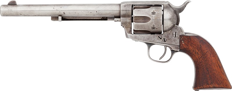 This undated file photo provided by Heritage Auctions shows a Colt .45 six-shooter. 