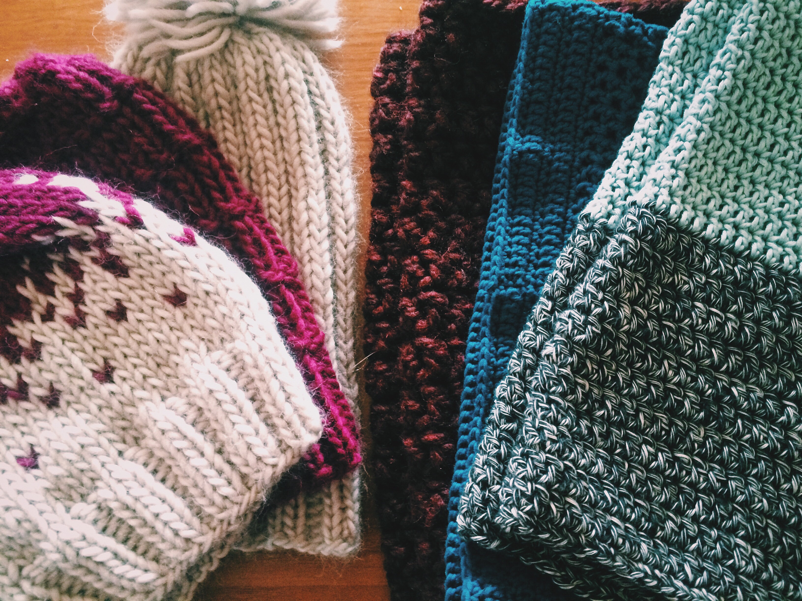 At her business, Invisible Accidents, Claudia Hoffer knits or crochets a variety of wearable items.
