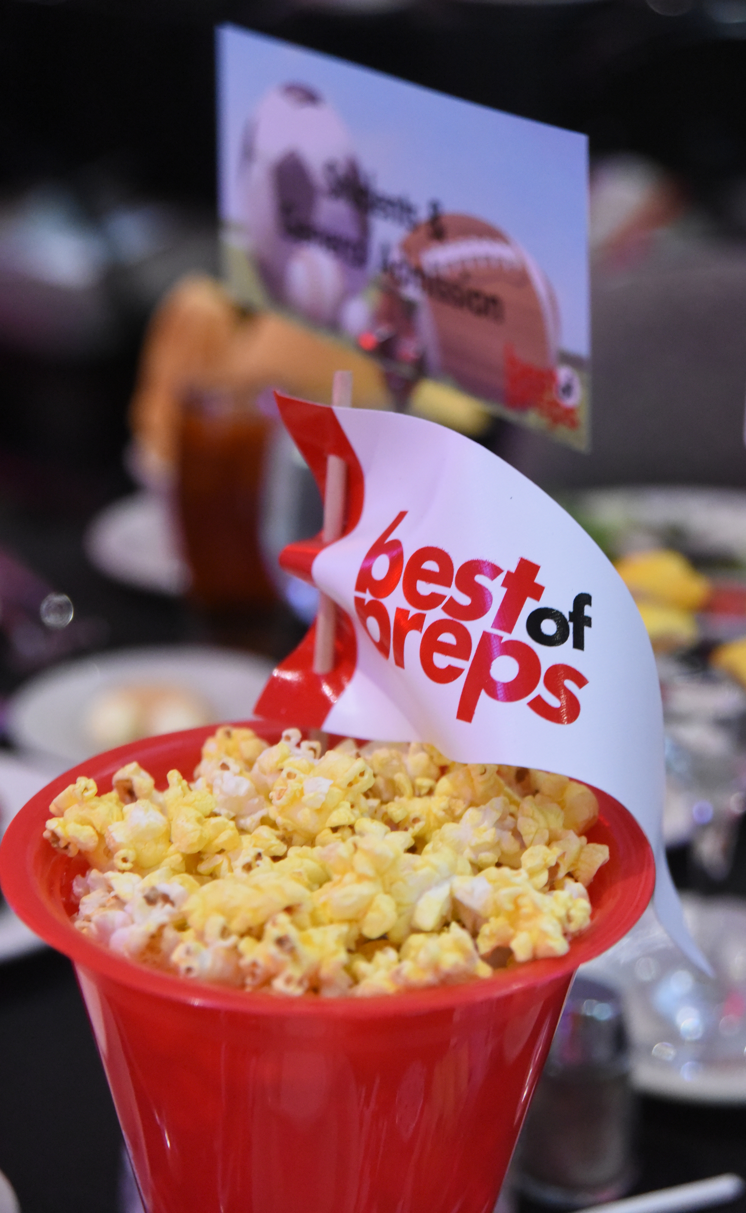 Decorations fill the tables at the Best of Preps banquet Thursday, June 9, 2016 at the Chattanooga Convention Center.