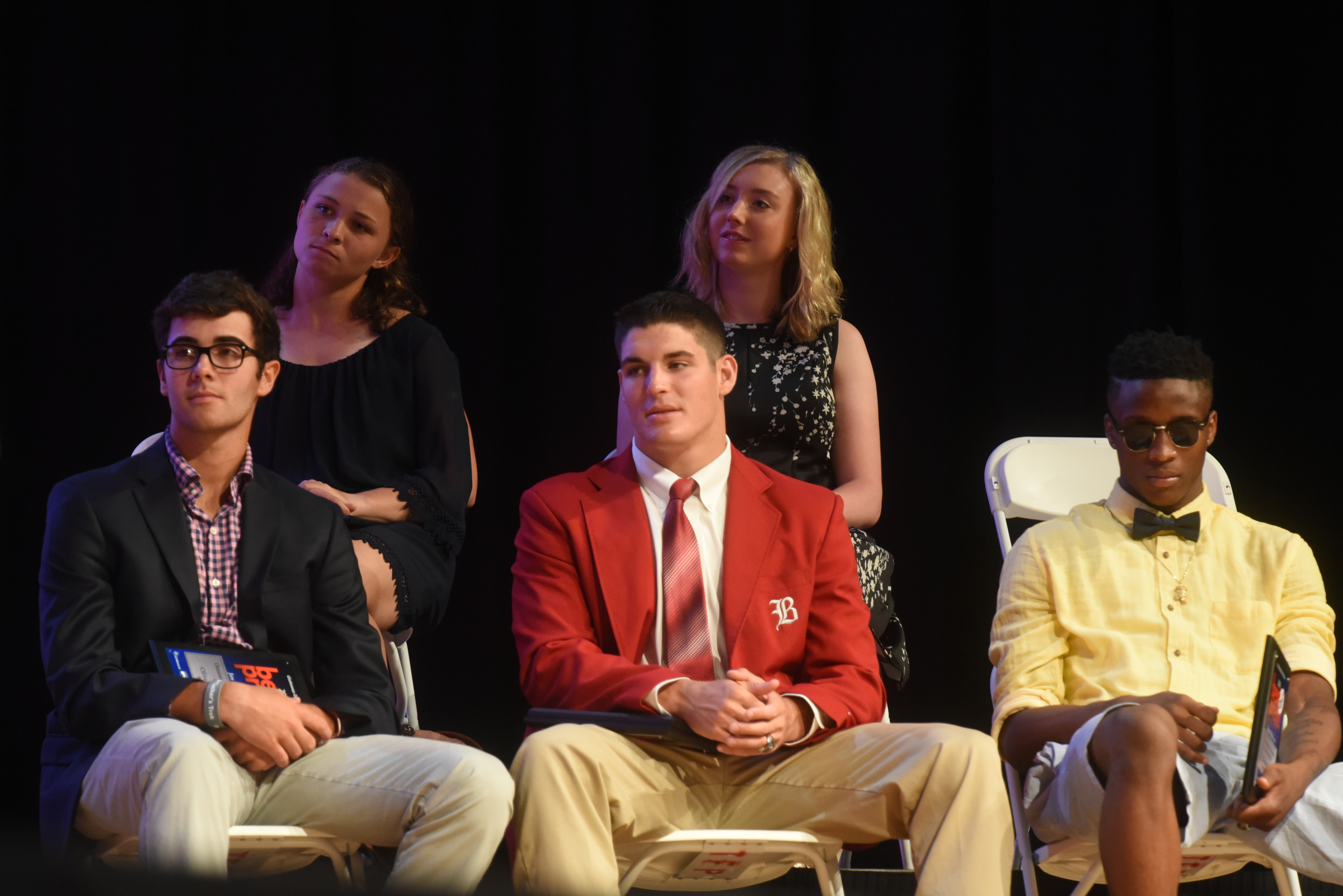Award winners listen to Eric Berry speak at the Best of Preps banquet Thursday, June 9, 2016 at the Chattanooga Convention Center.