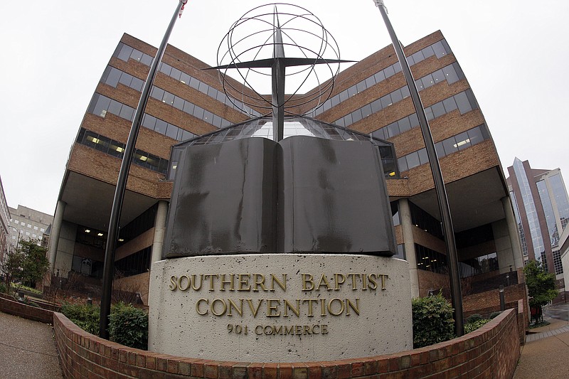 This Dec. 7, 2011 file photo shows the headquarters of the Southern Baptist Convention in Nashville, Tenn. The Southern Baptists lost more than 200,000 members in 2015. It's the ninth straight year of decline for the nation's largest Protestant denomination, which also saw baptisms drop by more than 10,000 in 2015. (AP Photo/Mark Humphrey, File)
