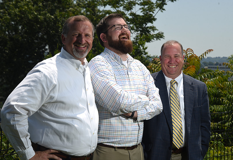 Dennis Culver, Chris Martin and David Locke, from left, are self-proclaimed "Eggheads."