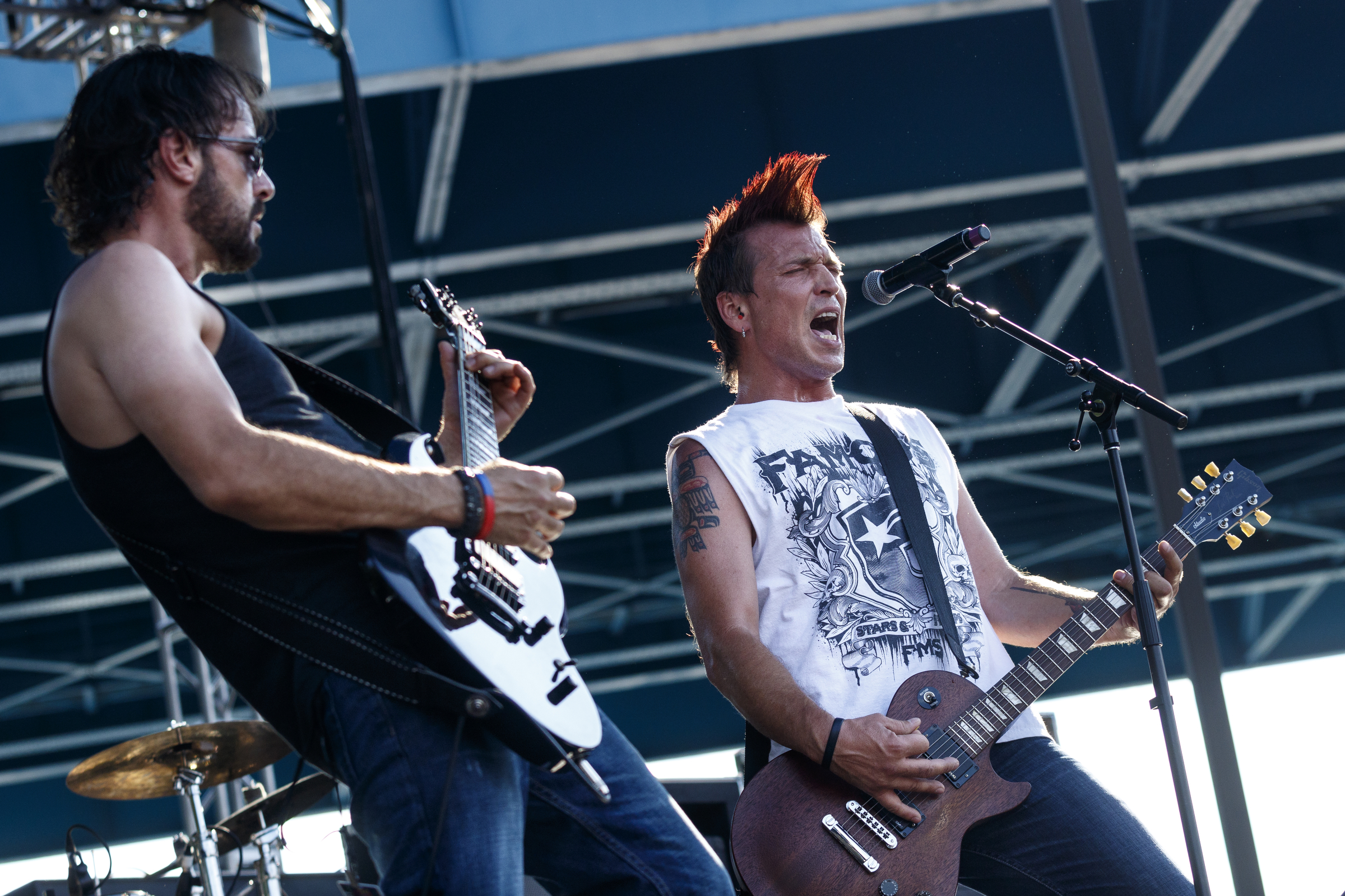 Lead vocalist Alan Whitener, right, and guitarist Steve Swanson perform with the band Mighty Sideshow on the 2nd day of the Riverbend Festival at Ross's Landing on Saturday, June 11, 2016, in Chattanooga, Tenn. Rock band Heart headlined Saturday night.