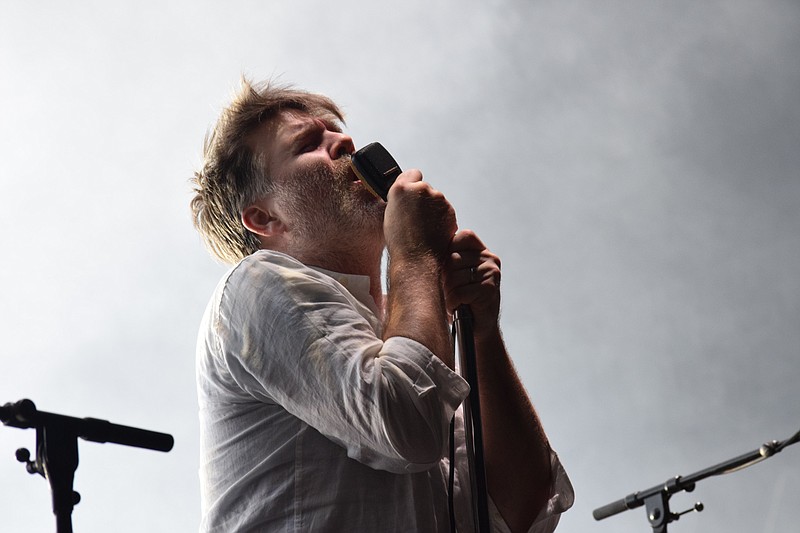 James Murphy, lead singer of LCD Soundsystem, performs on Friday night at Bonnaroo.