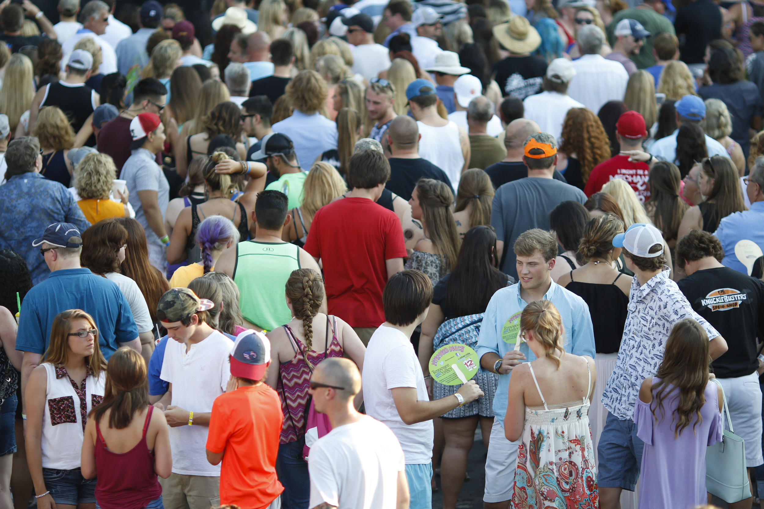 Staff Photo by Dan Henry / The Chattanooga Times Free Press- 6/12/16. A crowd gathers for Firefall as they play the Bud Light stage during the 2016 Riverbend Music Festival in downtown Chattanooga on Sunday, June 12, 2016. This is the 35th year of the festival.