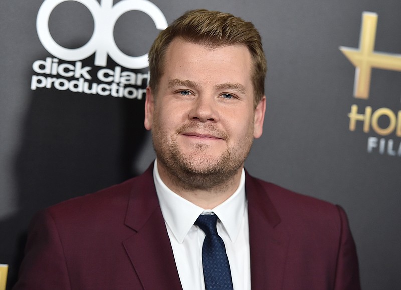 
              FILE - In this Nov. 1, 2015, file photo, James Corden arrives at the Hollywood Film Awards in Beverly Hills, Calif. Corden will be hosting the Tony Awards on Sunday, June 12, 2016. (Photo by Jordan Strauss/Invision/AP, File)
            