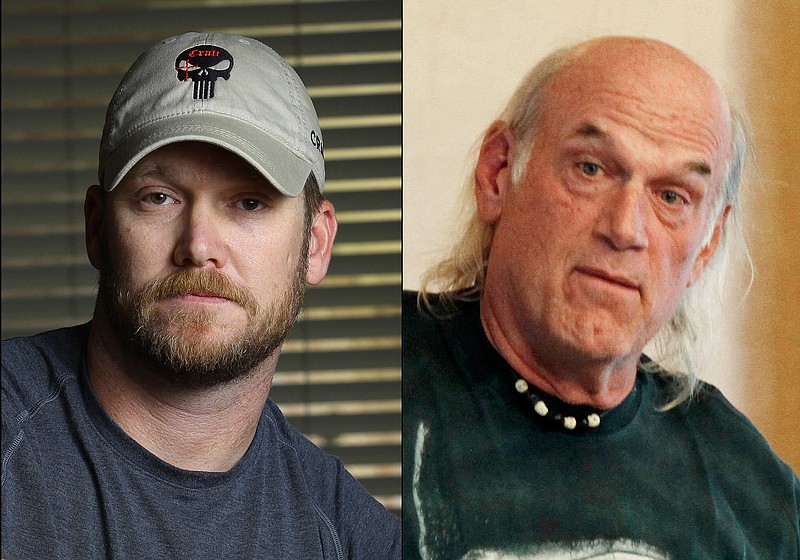 
              FILE - This combination of file photos shows Chris Kyle, left, former Navy SEAL and author of the book “American Sniper,” on April 6, 2012, and former Minnesota Gov. Jesse Ventura, right, on Sept. 21, 2012. A federal appeals court has thrown out a $1.8 million judgment awarded to Ventura, who says he was defamed in the late author Chris Kyle's bestselling book "American Sniper." (AP Photo/File)
            