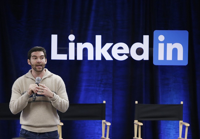 
              FILE - In this Nov. 6, 2014, file photo, LinkedIn CEO Jeff Weiner speaks during the company's second annual "Bring In Your Parents Day," at LinkedIn headquarters in Mountain View, Calif. Microsoft said Monday, June 13, 2016, it is buying professional networking service site LinkedIn for about $26.2 billion. LinkedIn, based in Mountain View, Calif., has more than 430 million members. (AP Photo/Marcio Jose Sanchez, File)
            