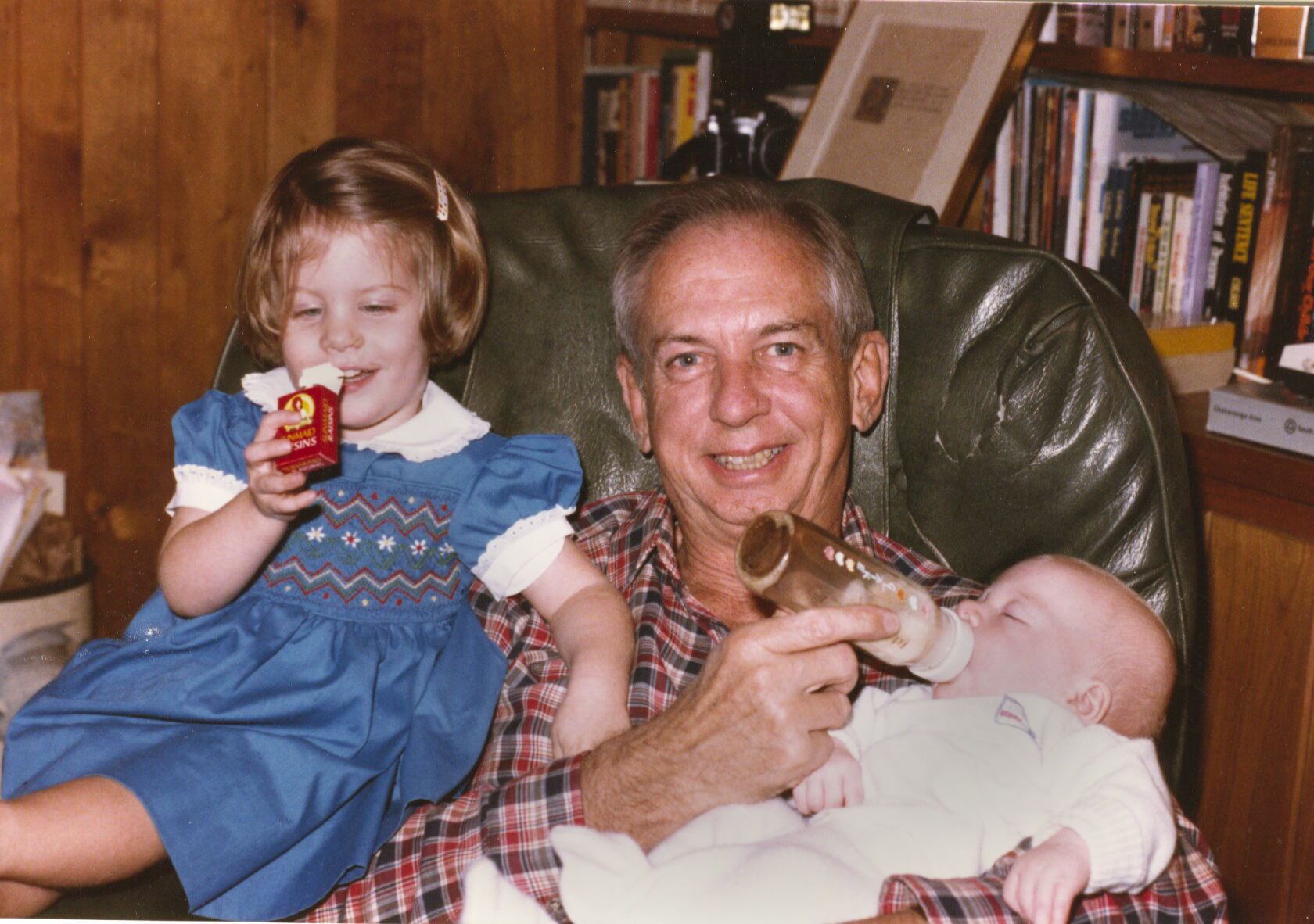 Lee Anderson with two grandchildren Claire and Sam Adams. Sam is now in business in Atlanta, GA.