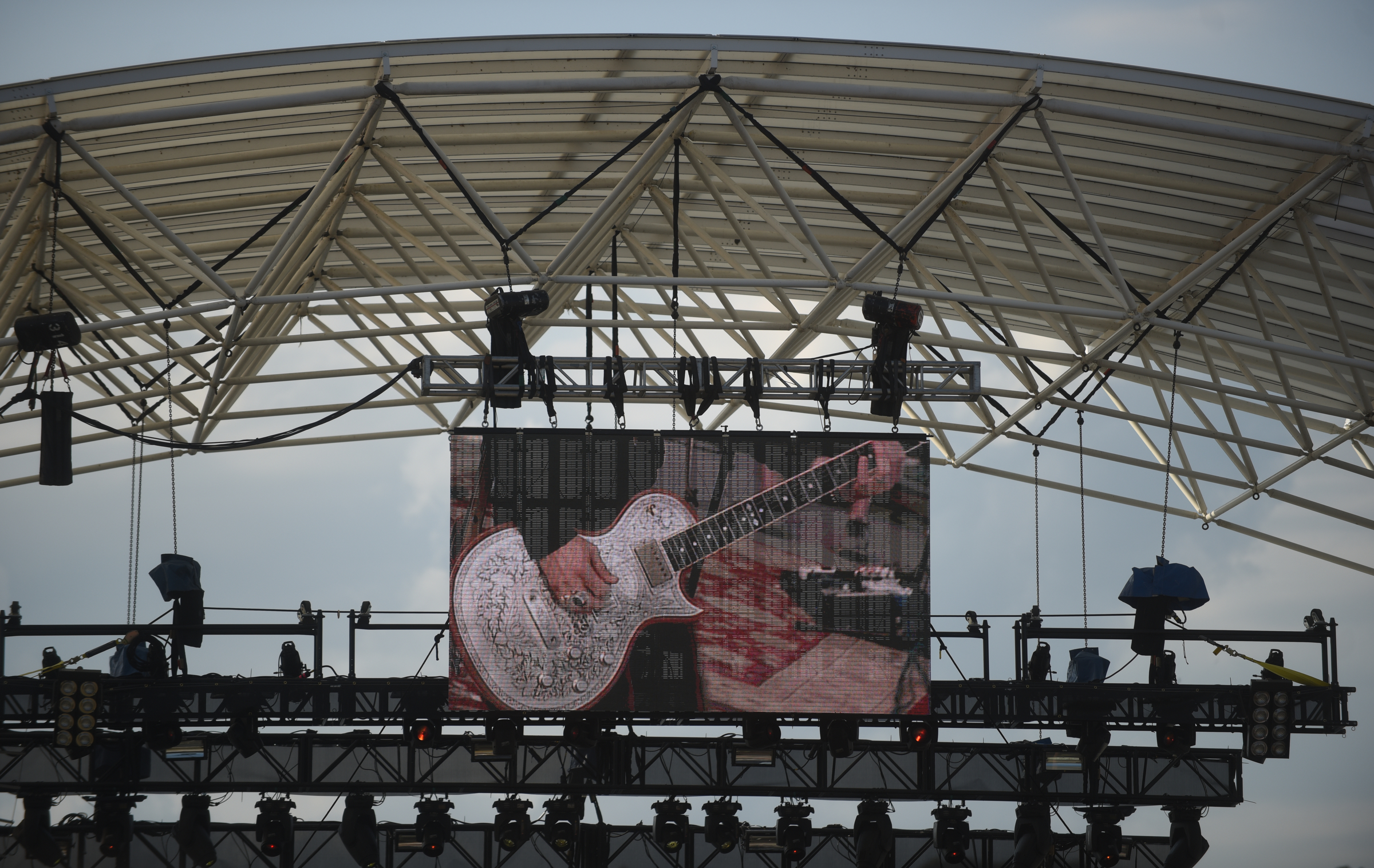 A large LED screen was installed this year over Riverbend's Coca-Cola Stage in the hopes of making it easier for attendees to see the early headliners, who perform at a time when sunlight would have overpowered the projection system used last year by the festival.