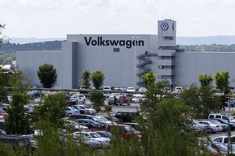 The Volkswagen manufacturing plant is seen on Thursday, June 16, 2016, in Chattanooga, Tenn. This fall, 27 Hamilton County high school juniors will enroll in Volkswagen's new Mechatronics Akademie where they will spend 2 years learning how to run and maintain industrial robots.