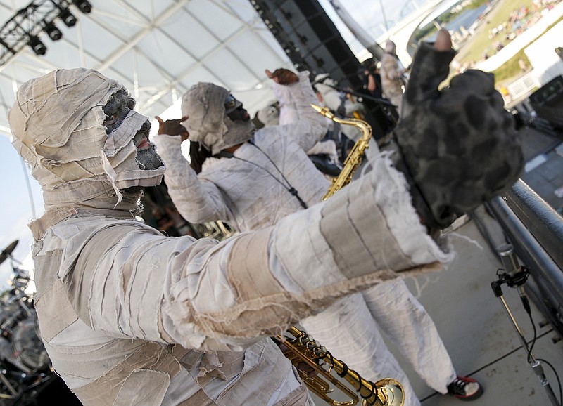 Here Come the Mummies perform as the first headliner on the Coca Cola stage on the final day of the Riverbend Festival at Ross's Landing on Saturday, June 18, 2016, in Chattanooga, Tenn. Band 38 Special closed out the festival.